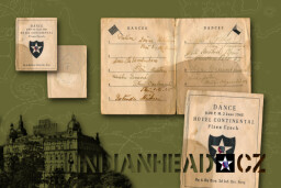 INDIANHEAD.CZ IM60010 US 2ID WWII DANCE CARD HQ  HQ BATTERY 2ND INFANTRY DIVISION ARTILLERY  HOTEL CONTINENTAL PILSEN 2 JUNE 1945